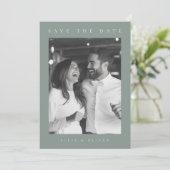 Sage Green Boho Photo Save the Date 招待状 (スタンド正面)