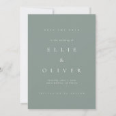 Sage Green Boho Photo Save the Date 招待状 (裏面)