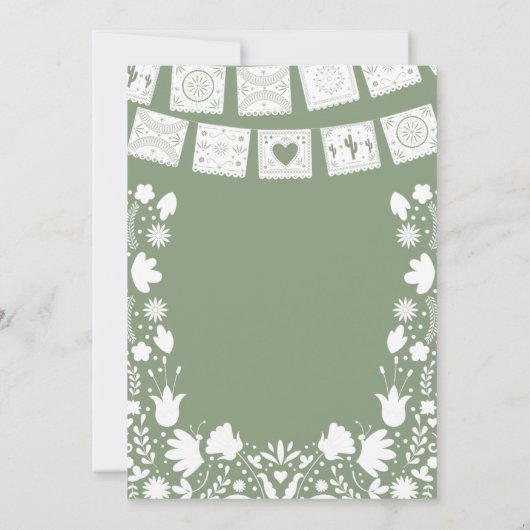 Sage Green Boho Talavera Mexican Nuestra Boda 招待状 (裏面)