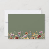 Sage Green Boho Wildflower RSVPカード (裏面)