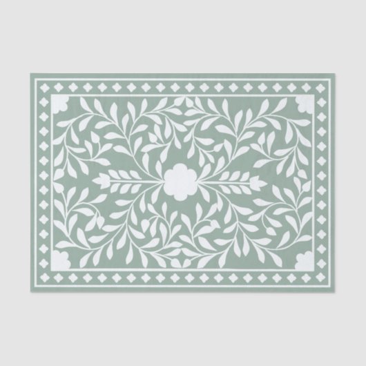 Sage Green Bone Inlay Decoupage Paper 薄葉紙 (正面)