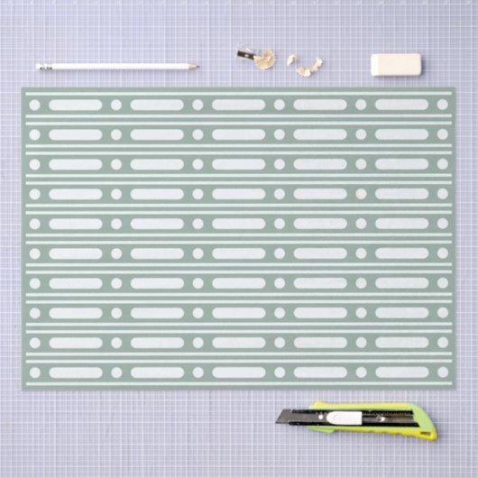 Sage Green Bone Inlay Dots Border Decoupage Paper 薄葉紙 (クラフト)