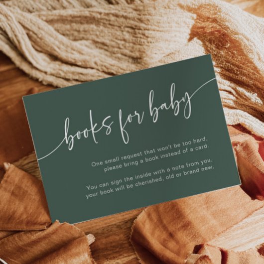 Sage Green Books forベビー挿入カードボモダンイ エンクロージャーカード