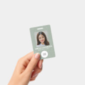 Sage Green Botanical従業員の写真IDロゴ バッジ (手持ち)