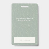 Sage Green Botanical従業員の写真IDロゴ バッジ (裏面)