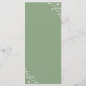 Sage Green Botanical素朴のメ結婚ニュー・カード プログラム (裏面)