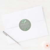 Sage Green Botanical結婚's Thank You Sticker ラウンドシール (封筒)