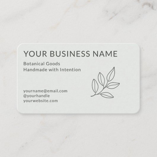 Sage Green Botanical 名刺 (正面)