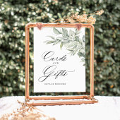 Sage Green Botanical Cards & Gifts Wedding Table 台座サイン