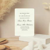 Sage Green Botanical Classic Formal Script Wedding 招待状