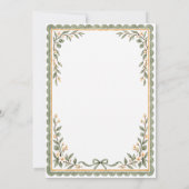Sage Green Botanical Clothesline Baby Shower 招待状 (裏面)