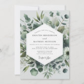 Sage Green Botanical Elegance Wedding 招待状 (正面)