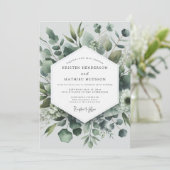 Sage Green Botanical Elegance Wedding 招待状 (スタンド正面)