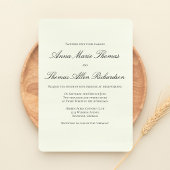 Sage Green Botanical Elegant Minimalist Wedding 招待状