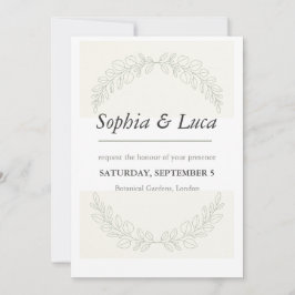 Sage Green Botanical Elegant Wedding Invitation  招待状