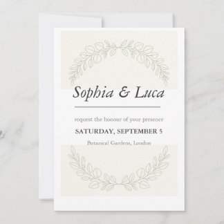 Sage Green Botanical Elegant Wedding Invitation  招待状