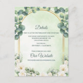 Sage Green Botanical Eucalyptus Wedding Details エンクロージャーカード (正面)