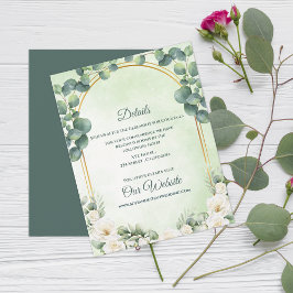 Sage Green Botanical Eucalyptus Wedding Details エンクロージャーカード