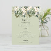 Sage Green Botanical Floral Wedding | Menu 招待状 (スタンド正面)