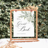 Sage Green Botanical Guest Book Wedding Table 台座サイン