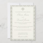 Sage Green Botanical Heirloom Wedding  招待状 (正面)