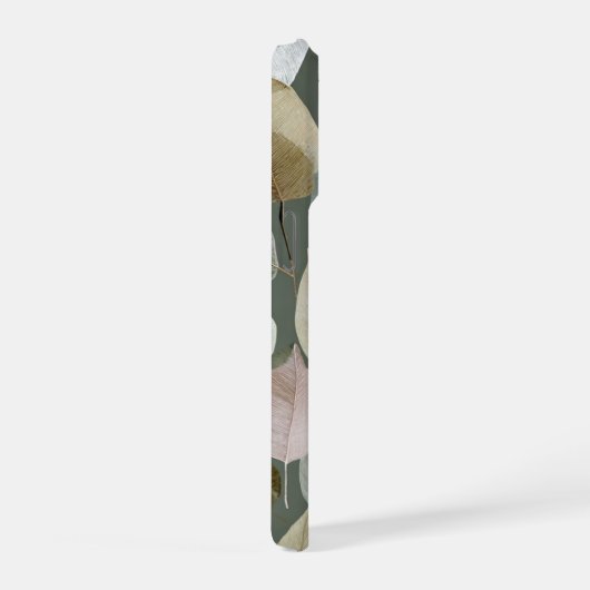 Sage Green Botanical Leaf – Boho Neutral iPhoneケース (右側面)