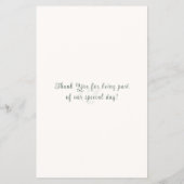 Sage Green Botanical Minimal Ceremony Program  チラシ (裏面)