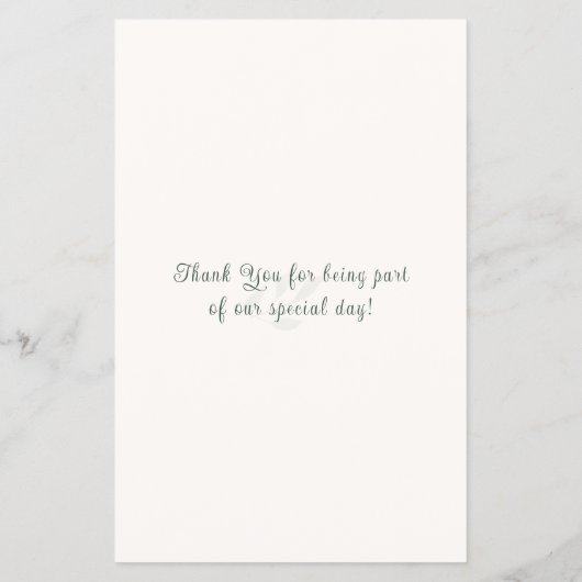 Sage Green Botanical Minimal Ceremony Program  チラシ (裏面)