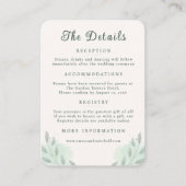 Sage Green Botanical Minimal Wedding Details エンクロージャーカード (正面)