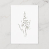 Sage Green Botanical Minimal Wedding Website QR エンクロージャーカード (裏面)