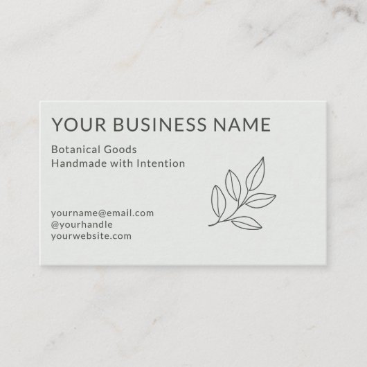 Sage Green Botanical Minimalist Small 名刺 (正面)