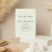 Sage Green Botanical Modern Script Wedding 招待状