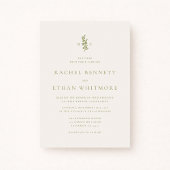 Sage Green Botanical Monogram Wedding Invitation 案内状