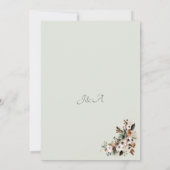 Sage Green Botanical Photo Save the Date 招待状 (裏面)