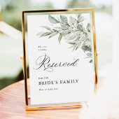 Sage Green Botanical Reserved Seating Sign 5x7 ポスター