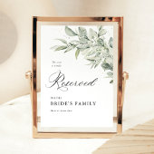 Sage Green Botanical Reserved Seating Sign 5x7 ポスター