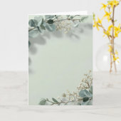 Sage Green Botanical Watercolor Wedding Invitation カード (黄色い花)