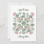 Sage Green Botanical Wedding Details Card 招待状 (裏面)