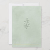 Sage Green Botanical Wedding Invitation 招待状 (裏面)