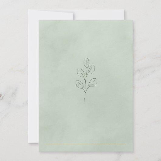 Sage Green Botanical Wedding Invitation 招待状 (裏面)