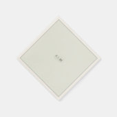 Sage Green Botanical Wedding Napkin with Initials スタンダードカクテルナプキン (角)