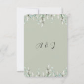 Sage Green Botanical Wedding RSVP CARD (裏面)
