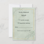 Sage Green Botanical Wedding RSVP Card (正面)