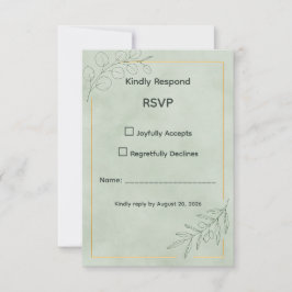 Sage Green Botanical Wedding RSVP Card