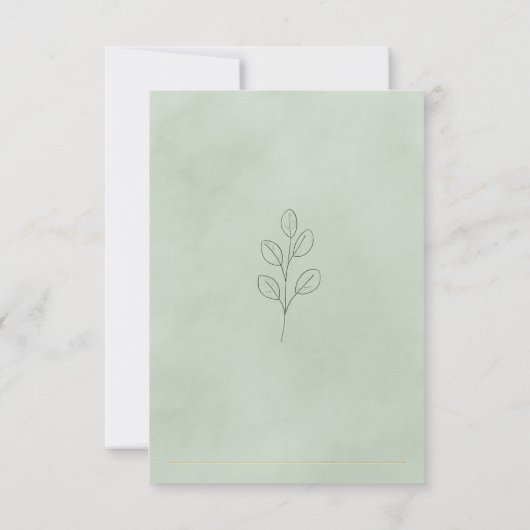 Sage Green Botanical Wedding RSVP Card (裏面)