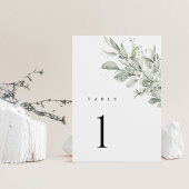 Sage Green Botanical Wedding Table Numbers テーブルナンバー