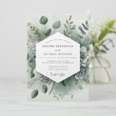 Sage Green Botanical Whimsy Wedding 招待状 (スタンド正面)