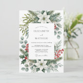 Sage Green Bountiful Winter Wedding 招待状 (スタンド正面)
