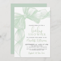 Sage Green Bow Baby Shower