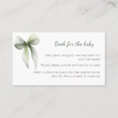 Sage Green Bow Books for Baby Card 名刺 (正面)